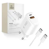 TECH-PROTECT Nca30 Pd 30W Qc3.0 USB-A / USB-C + USB-C / USB-C Kabel Weiß
