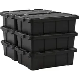 Iris Ohyama Heavy Duty Organisation Boxes, 25l, 6er-set, Rot, Kompakt, Robust, Stapelbar, Aufbewahrungsbox, Für Garage, Regale, Umzug, Plastik, Utility, Werkzeugkiste, Ddskt-230