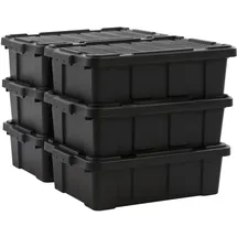 Iris Ohyama Heavy Duty Organisation Boxes, 25l, 6er-set, Rot, Kompakt, Robust, Stapelbar, Aufbewahrungsbox, Für Garage, Regale, Umzug, Plastik, Utility, Werkzeugkiste, Ddskt-230