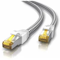 Primewire Patchkabel CAT 7 Rohkabel mit Baumwollummantelung - Gigabit Ethernet LAN Kabel - 10 Gbit/s - S/FTP PIMF Schirmung - Netzwerkkabel - 5m