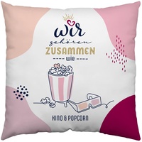 GRUSS & CO Kissen Motiv "Wir gehören zusammen"| Zierkissen, Baumwolle, 40 cm x 40 cm | Kissen mit Spruch | 47906