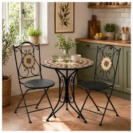 Hti-Living Gartentisch 55 x 55 x 68 cm Schwarz