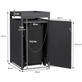 ML-Design Mülltonnenbox 200 x 80 x 124 cm grau