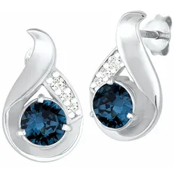 Elli Tropfen Kristalle Glamour 925 Silber Blau Damen 