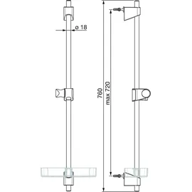 Hansa Hansabasicjet Duschstange 720 mm mehrfarbig 44710300