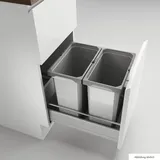 Naber Cox® Box 360 S/400-2, mit Biodeckel, hellgrau. - Mülleimer - Hellgrau/Silber