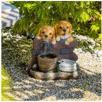 esotec Solarbrunnen Hundewelpen Milo & Buddy
