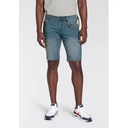 Jeansshorts, (Set, 2 tlg mit Band), bequemer Sitz, gerade Beinform, mit praktischen Taschen, Gr. 30 - N-Gr, light blue u, , 90289608-30 N-Gr