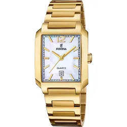 Festina Damen Armbanduhr On the Square F20680/2 Edelstahl gelbgold IP