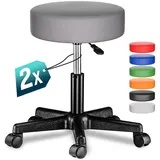 CASARIA Rollhocker 2er Set Grau