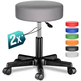 CASARIA Rollhocker 2er Set Grau