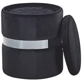 Beliani Pouf mit Stauraum 2er Set Samt 0 x 0 x 0 cm Schwarz
