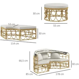 Outsunny Sonneninsel Set 4-tlg. Creme