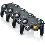 CSL Nintendo-Controller (4 St., Gamepad für Nintendo GameCube / Wii Vibrationseffekte / ergonomisch) schwarz