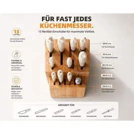 qivee Messerblock unbestückt Holz Beige