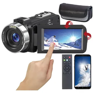 Somikon 8K-UHD-WLAN-Camcorder, IPS-Touchdisplay, 48 MP, 18-facher Zoom, App