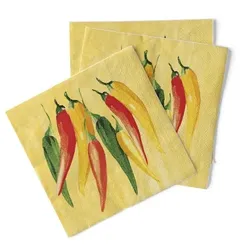 Sovie HOME Serviette Chili aus Tissue 33 x 33 cm, 20 Stück - Chili Gewürze Spicy
