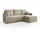 lookway Ecksofa Cuddle Textil mit Schlaffunktion und Bettkasten 2-Sitzer Beige