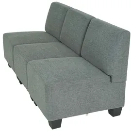 Mendler Modular 3-Sitzer Sofa Couch Lyon, Stoff/Textil ~ grau, ohne Armlehnen