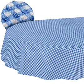 ANRO Tischdecke aus Stoff Oval 180 x 140 cm Blau