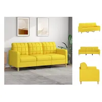 vidaXL 3-Sitzer-Sofa Hellgelb 180 cm Stoff