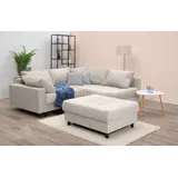 Collection AB Home affaire Ecksofa "Toni L-Form, inklusive Hocker und Rückenkissen, beige