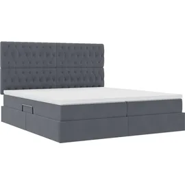 vidaXL Bett 180 x 200 cm Dunkelgrau