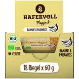 HAFERVOLL Organic Flapjack, 18 x 60 g Riegel, Banana & Brazil Nut