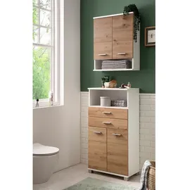 Schildmeyer Palermo Highboard 60 x 110,5 x 32,6 cm Weiß/Eiche