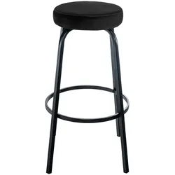 DELUKE® Barhocker KOELN - Schwarz, Samt | Barhocker ohne Lehne Barstuhl Tresenhocker Tresenstuhl Kneipenhocker Kneipenstuhl