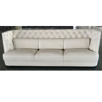 JVmoebel 3-Sitzer Chesterfield Couch Polster Leder Sofa 3 Sitzer Klassische weiß