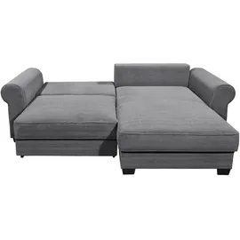 ed exciting design Ecksofa beidseitig montierbar, Angelina klein & grau - Maße cm, B: 255 H: 92 T: 185.0