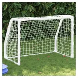 vidaXL Fußballtore für Kinder 2 Stk. mit Ball Weiß 64x35x48 cm Metall