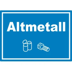 HB-Druck Altmetall Mülltrennung Aufkleber Text Symbol Blech Dose Schraube A5 (148x210mm)