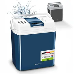 Juskys Kühlbox Nordpol 12V/230V für Auto, Lkw, Camping - thermoelektrisch Mini-Kühlschrank 24 L Blau
