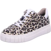 Marco Tozzi Damen Sneaker flach mit Schnürsenkeln Vegan, Mehrfarbig (Leo Dune), 39 EU