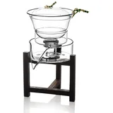 PAYNAN Kreative Glas-Teekanne Haushalt Glas Blume Teekanne Lazy Semi Automatik Teetasse Teeset