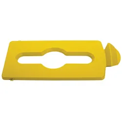 Recycling-Mix Deckeleinsatz mit einer Propelleröffnung für Rubbermaid Slim Jim Recycling-Station | HxBxT 1,3x20,3x42cm | Gelb von PROREGAL