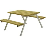 Plus Picknicktisch Alpha Stahl-Holz 118 x 161 x 73 cm natur