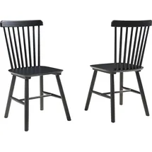 [en.casa] Esszimmerstuhl Karmoy Holz Schwarz 2er-Set