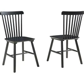 [en.casa] Esszimmerstuhl Karmoy Holz Schwarz 2er-Set