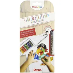 Pentel 15er-Set Stoffmalkreiden inkl. Konturenstift