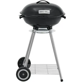 casa.pro Holzkohlegrill Apricena 80 x 49 x 47 cm Schwarz/Silber