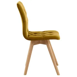 Andas Esszimmerstuhl ANDAS "Rania", braun (bernstein, eiche weiß), B:45cm H:91cm T:55cm, Stühle, Esszimmerstuhl, im 2er/4er/6er Set, Massivholzbeinen