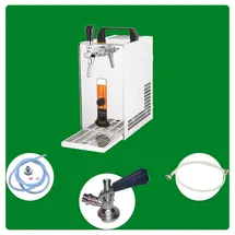 ich-zapfe Komplett Set - Bierzapfanlage, PYGMY 20/K mit Membranpumpe, 1-leitig Trockenkühlgerät aus Edelstahl, 25 Liter/h, Green Line