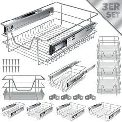 KESSER® Teleskopschublade ? Küchenschublade ? Küchenschrank ? Korbauszug ? Schrankauszug ? Vollauszug ? Schublade