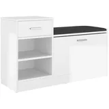 vidaXL Schuhbank Hochglanz-Weiß 94,5x31x57 cm Holzwerkstoff