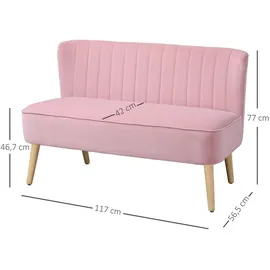 Homcom 2-Sitzer Sofa 117 x 56,5 x 77 cm