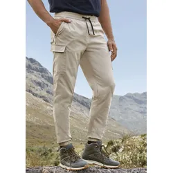 Jogger Pants JOHN DEVIN, Herren, Gr. 56, N-Gr, beige (sand), Obermaterial: 95% Polyamid, 5% Elasthan, unifarben, sportlich, bequem knöchellang, Hosen, Trekking-Outdoor-Hose mit Belüftung im Kniebereich