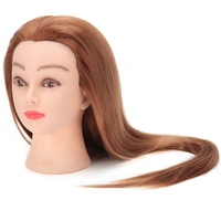 Frisierkopf Übungskopf, Trainingsköpfe Professioneller Schminkkopf Perückenkopf Puppenkopf Perücken-Übungspuppe mit synthetischen Haaren 66 cm für Friseur Cosmetologie Modell